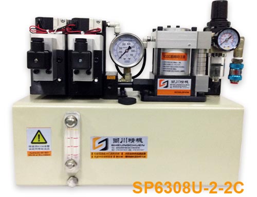 Pneumatic Pump Assembly-SP6308U-2-2C Front Diagram